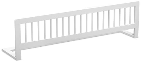 CADANI Kinder Bettgitter Baby Bettschutzgitter klappbarer Rausfallschutz aus Massivholz für Elternbett und Kinderbett weiß 140x40 cm