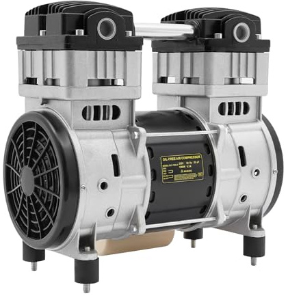 Compresor de aire con cabezal de bomba de 1500 W, con alambre de condensador, 1380 r/min, 140 l/min, 0,7 Mpa, con guardia de seguridad y 2 silenciadores