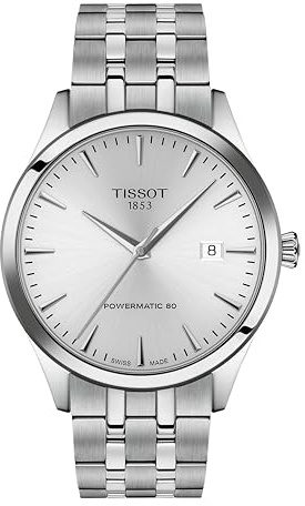 Tissot Classic Dream 40mm, Swiss Automatic Watch for Men, Stainless Steel Case, Silver Dial, T1584071103100