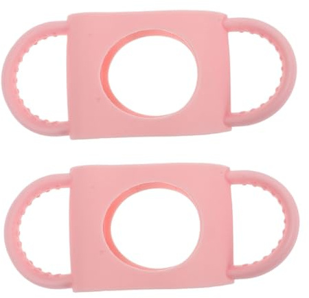 2pcs Silicone Anti-Slip Baby Feeding Bottle Handles Pink | Detachable Design, Universal Fit for Bottles, Easy-grip Support for Little Hands