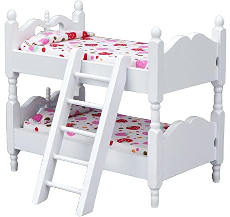Mini Etagenbett Puppenhaus 1/12 Maßstab für Dekoration Zubehör Erdbeere Typ 4