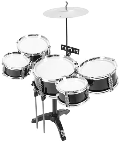 SIXRUN Ensemble de Batterie de Jazz pour Enfants Débutants, Kit de Batterie D'instruments de Musique pour bébé avec Ensemble de Jouets Colorés