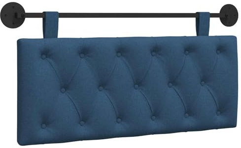vidaXL Hängendes Kopfteil Blau Stoff, Moderner rechteckiger Wandkopfteilen, gehängtes gepolstertes Design, gemütliche Rückenlehne für Schlichte Schlafzimmerdekoration