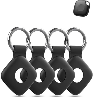 OAZSWGG Silicone Protective Case 4 Pack for Tile by Life360 Mate Bluetooth Tracker – Shockproof Scratch-Resistant Soft Cover, Black