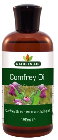 Natures Aid Comfrey Oil 150ml | Natural Rubbing Oil for Skin & Muscle Wellness, Hydrates, Soothes & Moisturises, Vegan, Non-GMO, Made in UK, Vegetarian