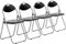 Harbour Housewares Padded Folding Chairs - Easy Store Metal Frame Office Bedroom Seating - Max Load: 114kg - Black - Pack of 4
