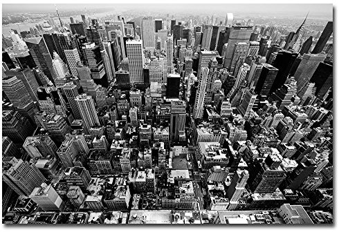 Poster New York - Skyline Manhattan NY USA Amerkia Wolkenkratzer - Plakat schwarz weiss