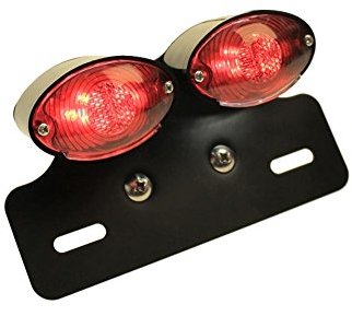 Zwillings- Rücklicht Bremslicht LED Rot Nummernschildbeleuchtung Kennzeichen Leuchte schwarz für Motorrad Quad neu
