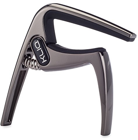 KLIQ K-PO Guitar Capo for 6 String Acoustic and Electric Guitars | Trigger Style for a Quick Change, Black Chrome
