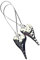 Long Love Heart Earrings Silver Plated