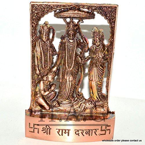 Eve.store GHFGHRY Lord RAM Rama DARBar SITA HANUMANA Antikes Metall Statue Hindu-Gott Idol 11,4 cm