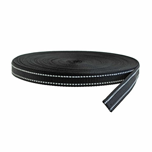 25 Meter Gurtband reflektierend, Reflektorband, schwarz, verschiedene Größen