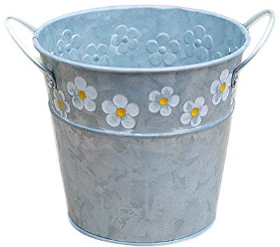 Yardwe Vintage Metall Eimer Mini Blumentopf Runde Pflanztopf Übertopf Blumeneimer Dekoeimer Hängenden Pflanzer Töpfe für Party Hochzeit Garten Deko