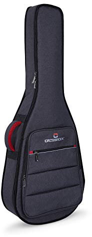 Crossrock Borsa imbottita per chitarra classica 4/4 | Imbottitura 10 mm, spallacci zaino, tasca anteriore – Protezione leggera per studenti e amatori