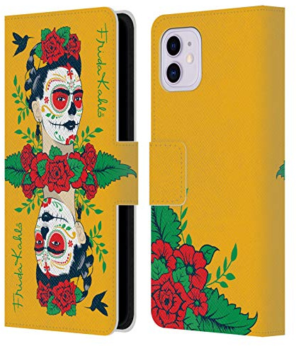 Head Case Designs Offizielle Frida Kahlo Spiegel Ikone Leder-Wallet-Hülle Kompatibel mit Apple iPhone 11