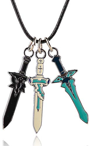 HDmirrorR Multiculture 3 Schwert Anhängern Kette für Sword Art Online Fans