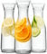 KooK Glass Carafe, Mimosa Bar Supplies, Carafe Pitchers with Lid, Set of 3, Glass Water Pitcher, Drink Dispensers for Parties, Tea, Wine, and Juice, Plastic Lids, Dishwasher Safe, 35 oz