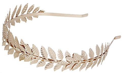 VOVOL Haarreif für die europäische griechische Göttin in Metallic Gold Silber Blätter Zweig Krone Haarband Hochzeit Braut-Diadem Schimmer Haaraccessoires a