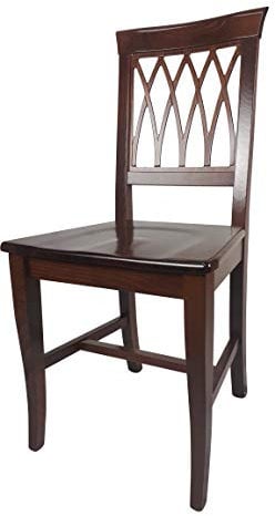 Sedia Griglia, in Legno Massello, Vari Colori e Sedute, ORDINE MINIMO 2 PEZZI (Noce, Massello)
