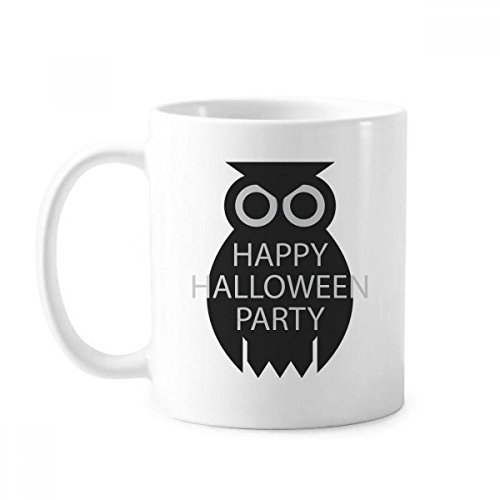 Halloween Simple Noir Cartoon Owl Mug Poterie Céramique Café Porcelaine Tasse Vaisselle