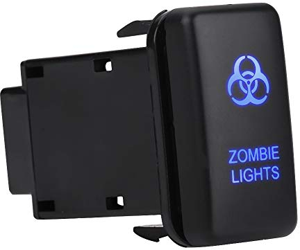 Barra de Luces LED Interruptor basculante Encendido-Apagado Luz LED, 12V Azul LED Auto Car On Off Interruptor basculante para Hilux Landcruiser Vigo(Zombie Lights Pattern)