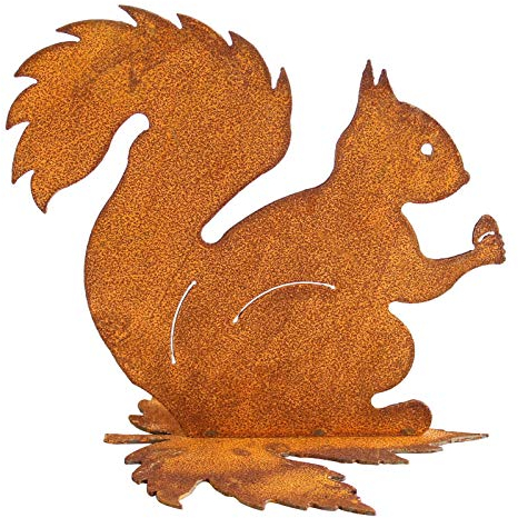 Manufaktur Lichtbogen Rost Gartenfigur Eichhörnchen 20 cm