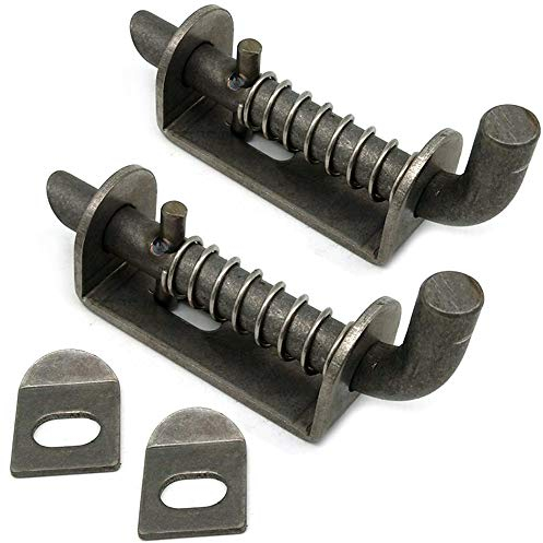 2er Pack Mini-Federbolzen aus rostfreiem Stahl - 5 304 Metallzylinder-Bolzenriegel, verstärktes industrielles geschweißtes Federschloss für Tierkäfig, Türschuppentor, Heckklappenanhänger-Garage