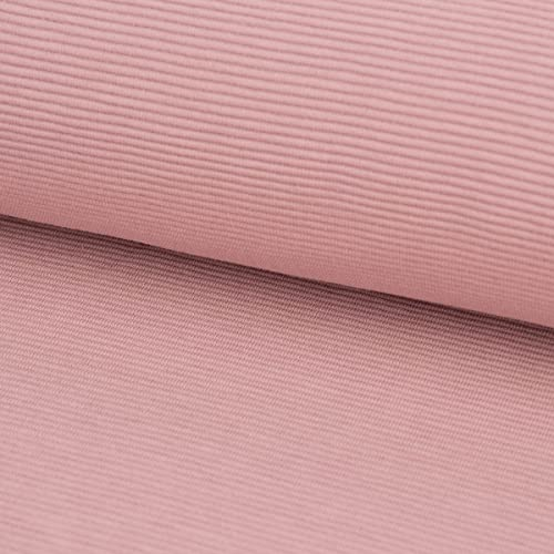 SCHÖNER LEBEN. Jersey Ottoman Rippjersey einfarbig Altrosa 1,40m Breite