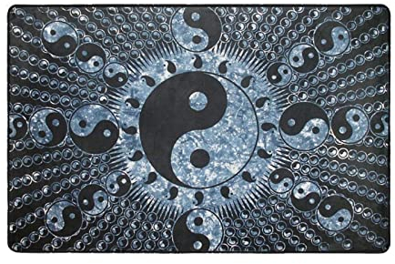 FFLSDR Teppich Ying Yang Diagram Bedruckte Fußmatte Großer Teppich Anti-Rutsch-Bodenmatte Für Wohnzimmer, Schlafzimmer 150 X 100 cm