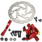 MotuTech Xtech Hydraulische Bremse für Xiaomi M365 Pro/Pro 2 Elektroroller, Halterung, Adapter, 135 mm, Scheibe (rot + Scheibe + Adapter)