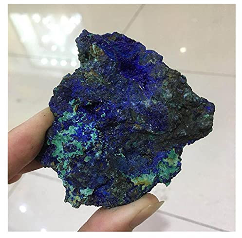 XIALITR Azurit Natürlicher Blauer Azurit-Mineralprobenerz-Stein-Malachit-Kristall-grober Stein (Color : Deep Blue, Size : 200g)
