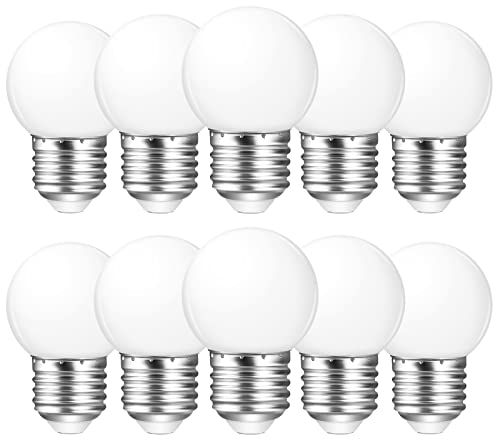 Poinivo E27 LED 3W Warmweiß Glühbirne,G45 LED Lampe,3000K Warmweiß Leuchtmittel,E27 3W LED Birne,Ersetzt 15W Glühlampen,Led Leuchtmittel E27,Nicht Dimmbar,Kunststoff,10er Pack
