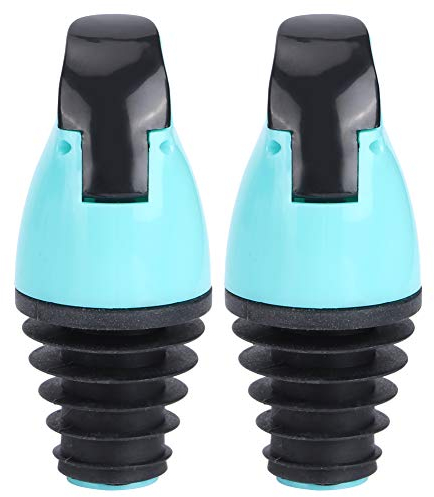 2Pcs Bec Verseur Bouchon Alcool Bouteille Becs Verseur Huile d'olive avec Bouchon en Caoutchouc Distributeur De Bec De Vin Bouchon Doseur Argent,pour la cruche à Huile,2.8x1.4x0.6in(Bleu Clair