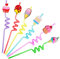 Reusable Ice Cream Straws Party Favors Supplies,24Pcs Plastic Cupcake Fun Cute Long Crazy Silly Spiral Drinking Straws for Kids Birthday Hawaiian Beach Cocktail Luau Party Decorations 1 Cleaning Brush