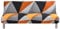 Sofabezug ohne Armlehnen Jacquard Sofa Überzug Armloser Sofaüberwurf Stretch Sofahusse Spandex Abdeckung Husse für Sofabett Einfarbig, Orange Schwarz
