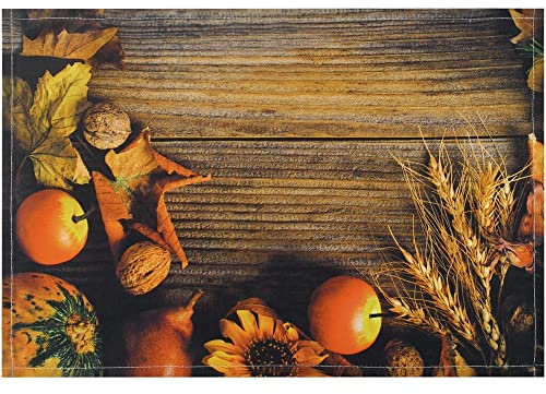matches21 Stoff Tischset als abwaschbares Platzdeckchen - Platzset in 45 * 30 cm mit Herbst Erntedank - Waschbare Textil Esstisch Unterlage als Tischdeko auch für Wohnzimmer