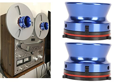 1 Paar Nab-Hub-Adapter für Studer ReVox für Akai für Teac, 10-Zoll-Öffner, Leer, Aluminiumlegierung, von Rolle zu Rolle, Kleiner Hub, Tape-Reel-to-Reel-Recorder für (Blau)