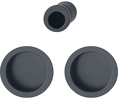 HOPPE Lot de 2 rosace aveugle ronde avec poignée en forme d'étoile - En aluminium noir mat
