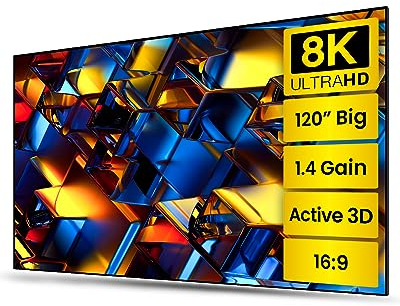 CASIRIS Beamer Leinwand 120 Zoll, Projektorleinwand für Wandmontage, 1,4 Gain, 16:9 Knitterfest Rahmen Leinwand für Beamer für Heimkino und Freiluftkino, Graues Canvas, 120 Metal Fixed Frame Screen