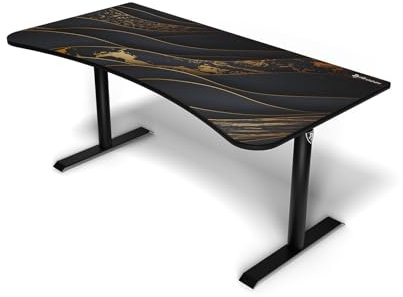 Arozzi Arena Gaming Tisch Groß Schwarz Gold