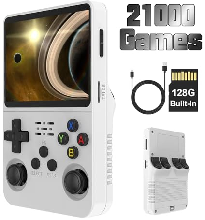 Console di gioco portatile R36S, con sistema Linux open source, scheda TF da 128G, 20000 giochi rétro, schermo IPS da 3,5in, console emulatore portatile per console di giochi, batteria da 3000 mAh