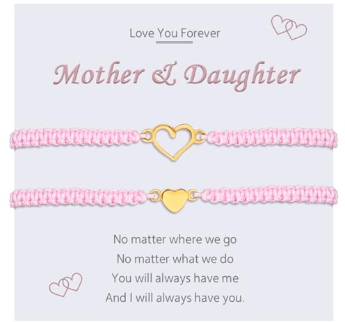 MANVEN Mutter Tochter Armband Geschenk für Mutter Tochter Herz Armband für Mädchen Damen Geburtstagsgeschenk Mama und mir Tochter Schmuck Geschenke von Mama Weihnachts