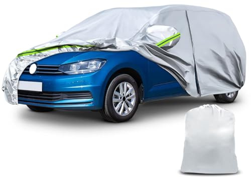 Opaltool Autoschutzhülle Auto Abdeckung Geeignet für VW Touran 2003-2025 | Autoabdeckung Auto Abdeckplane mit Türreißverschluss Schloss und winddichten Bändern für Sonne Schnee Regen Staubschutz