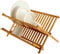 Beaugec Beech Folding Dish Drainer - Large 2 Tier Wooden Drying Rack - Premium Quality Space Saving Foldable Kitchen Utensils Cups and Plates Holder Rack 35 x 40 x 30 cm (Beech Wood)