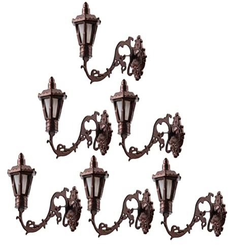 TOYANDONA 6stücke Deko Wandleuchte Für Puppenhaus Vintage Wandlampen Miniatur Lampe Für Sandtisch Puppenhaus Warmgelbes Licht Antikbronze Finish Für Kreative Miniaturprojekte