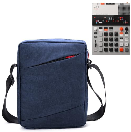 Sadoia Pocket Operator Bag - Spritzwassergeschützte Umhängetasche für Teenage Engineering K.O. II Sampler EP-133 K.O II Sampler, Synthesizer und Trommelmaschine mit verstellbarem Riemen (Marineblau)