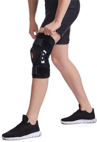 CUSMA Hinged Knee Brace, Adjustable Double Metal Hinges & Open Patella Support Perfect for Meniscus Tear, Tendon, Ligament, Arthritis, Men & Women