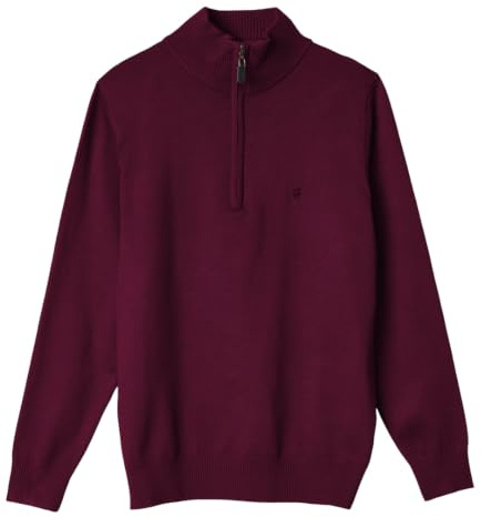 Coveri Maglia Maglione a Lupetto Uomo Mezza Zip Collo Alto con Cerniera M L XL XXL XXXL (IT, Testo, M, Regular, Regular, Bordeaux)