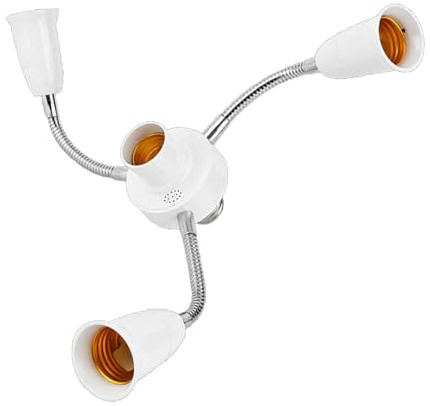 Adjustable E27 Base Light Socket Splitter Gooseneck LED Bulbs Holder Converter With Extension Hose 3 4 5 6 Way Adapter