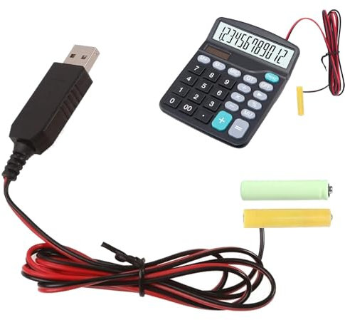 Cable Convertidor Eliminadores de Baterías AA USB - 1m 5V a 3V | Adaptador de corriente para sustituir pilas AA/AAA, cable cargador USB para velas LED, mandos a distancia y aparatos electrónicos, cabl